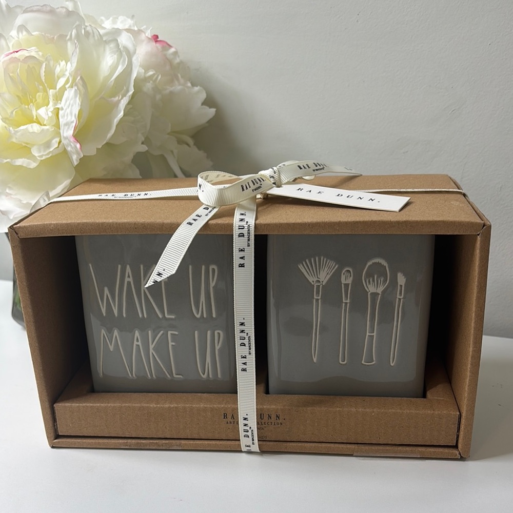 Rae Dunn Gray Makeup Organizer